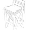 Silla de bar de madera en Valdivia
