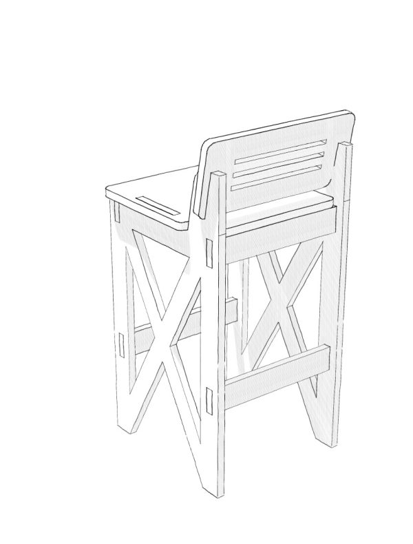 Silla de bar de madera en Valdivia